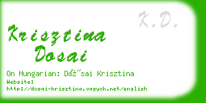 krisztina dosai business card